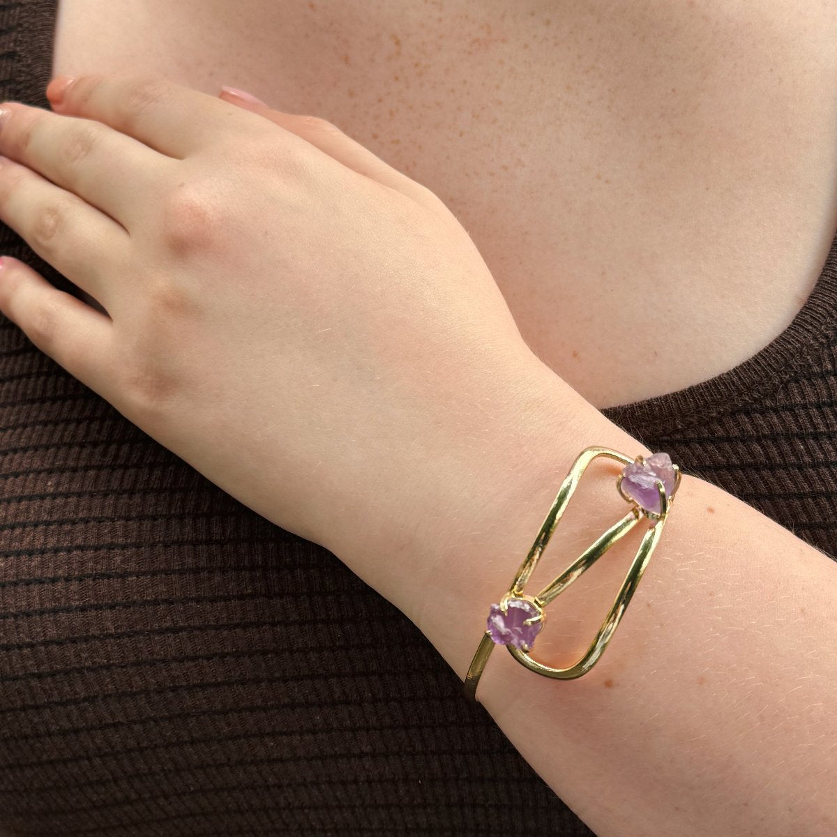 Amethyst - Infinity Bracelet - 18K Gold Plated