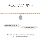Aquamarine  - Charm Bracelet - Raw - Gold Plated