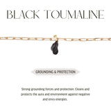 Black Tourmaline - Charm Bracelet - Raw - Gold Plated