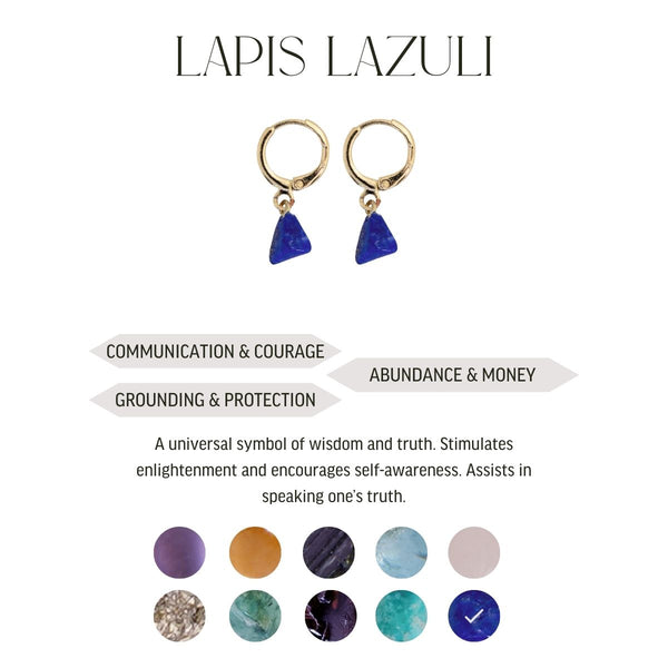 Lapis Lazuli Hoops Earrings - 18k Gold Plated