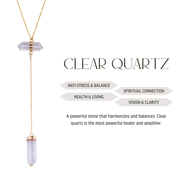 Clear Quartz All Flow Necklace - 18k Gold Plated