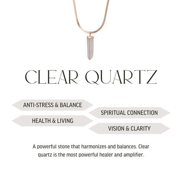 Clear Quartz - Atlanta - Raw Necklace - Gold Plated