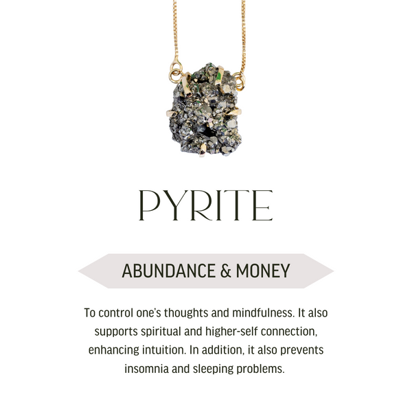 Pyrite - Wrapped Raw Necklace - 18k Gold Plated