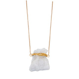 Necklace Clear Quartz Gold Plated