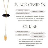 Ketting Zwart Obsidiaan | Citrien verguld