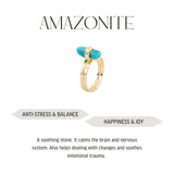 Adjustable Ring Amazonite - 18k Gold Plated