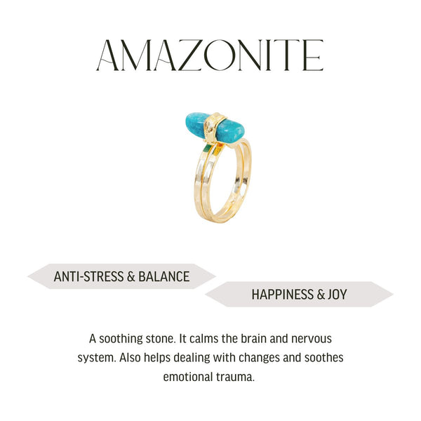 Elevate your style with our Amazonite Wrapped Ring. Adorn yourself with this ring as a symbol of tranquility and grace.