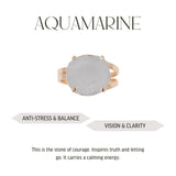 Aquamarine - Love Is In The Air - Round Ring - Gold Plated