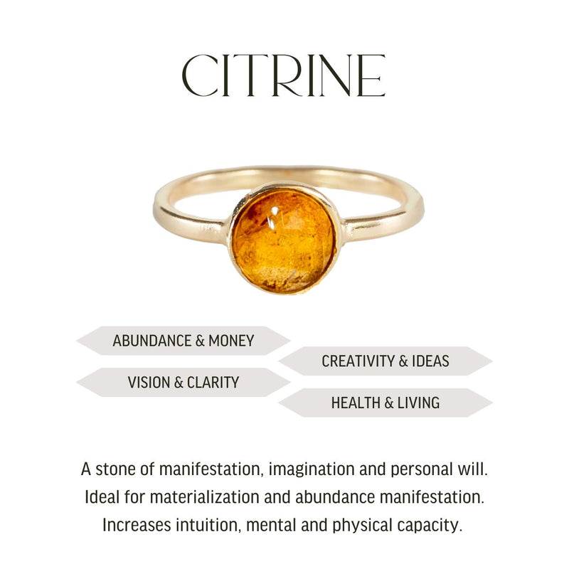 Briolette Ring Citrine - 18k Gold Plated