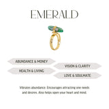 Emerald - Wrapped Raw Ring - Adjustable - Gold Plated