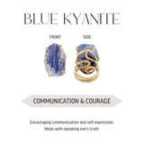 Blue Kyanite - Speak your Truth - Raw Oval Ring - Gold Plated