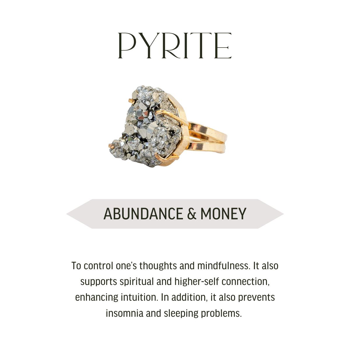 Pyrite - Ring - Gold Plated - XXL
