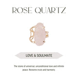 Rose Quartz - Love Is In The Air - Oval Ring - Gold Plated