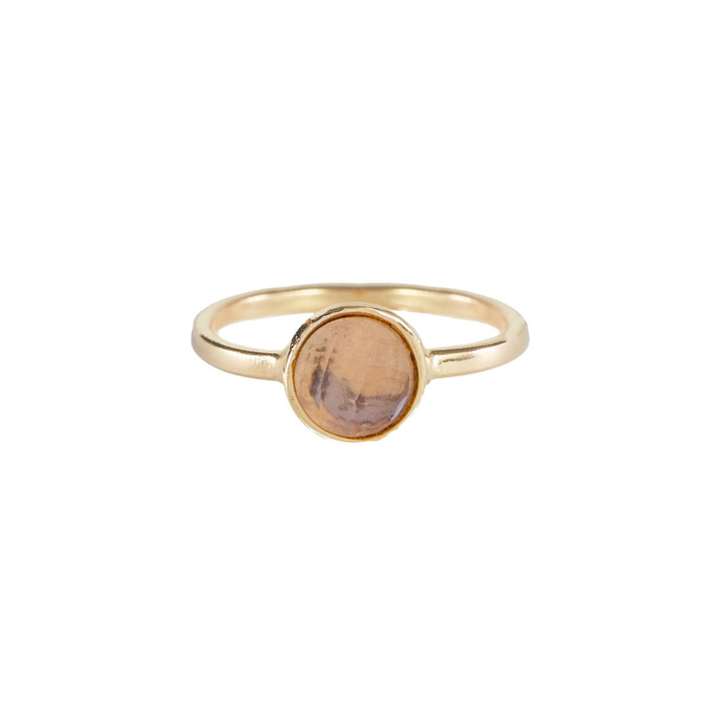 Briolette Ring Rose Quartz - 18k Gold Plated