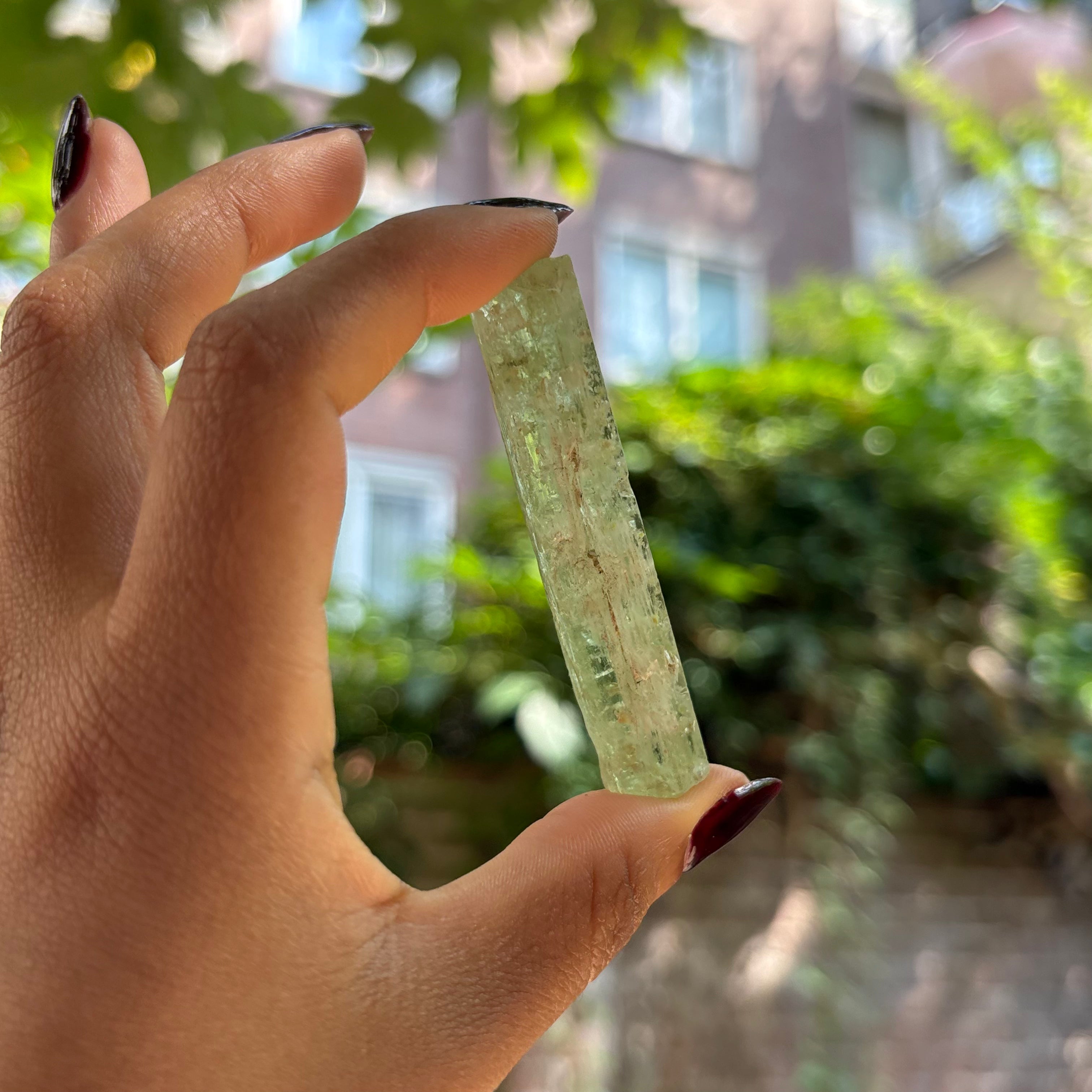 Green Beryl with Natural Stick Shape