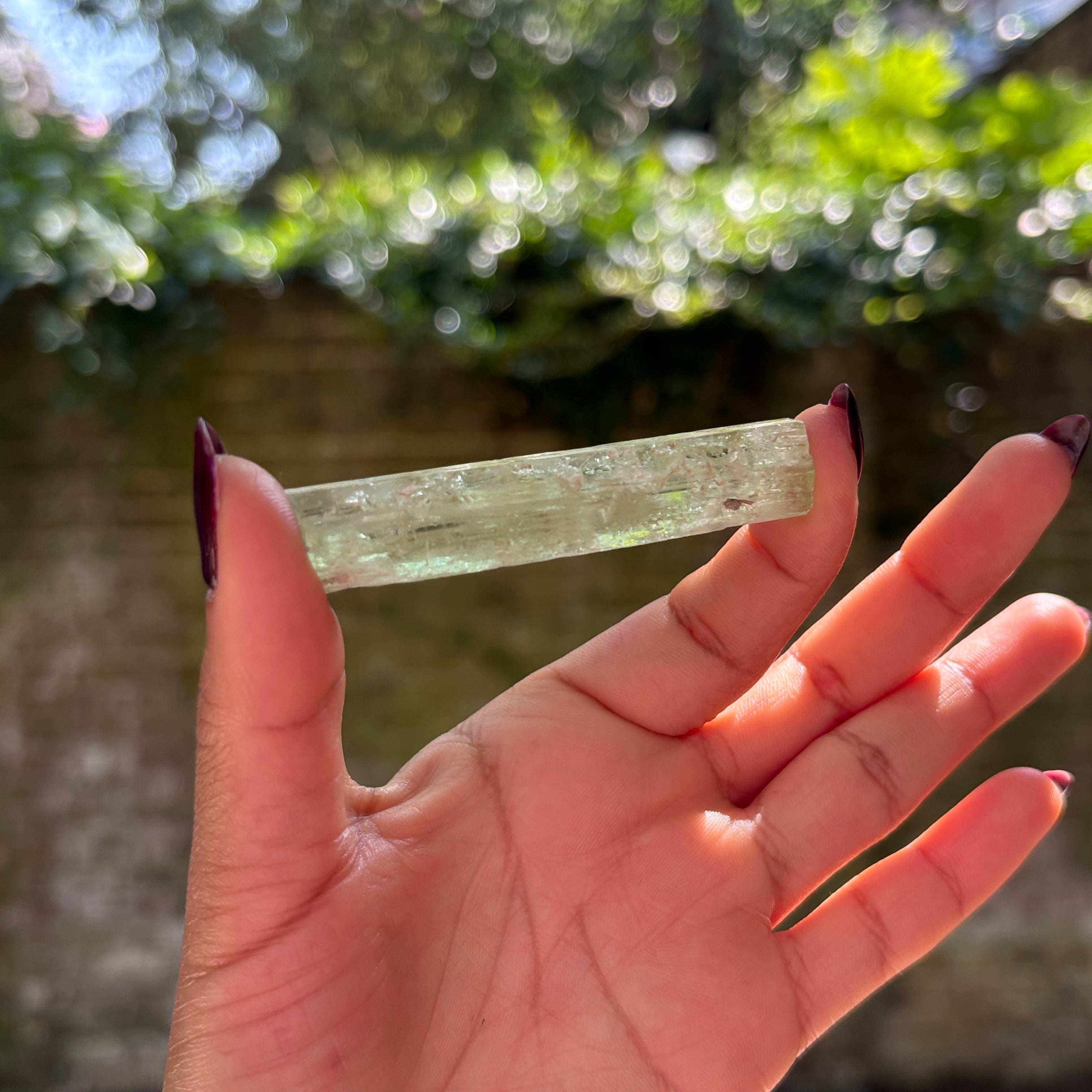 Green Beryl with Natural Stick Shape