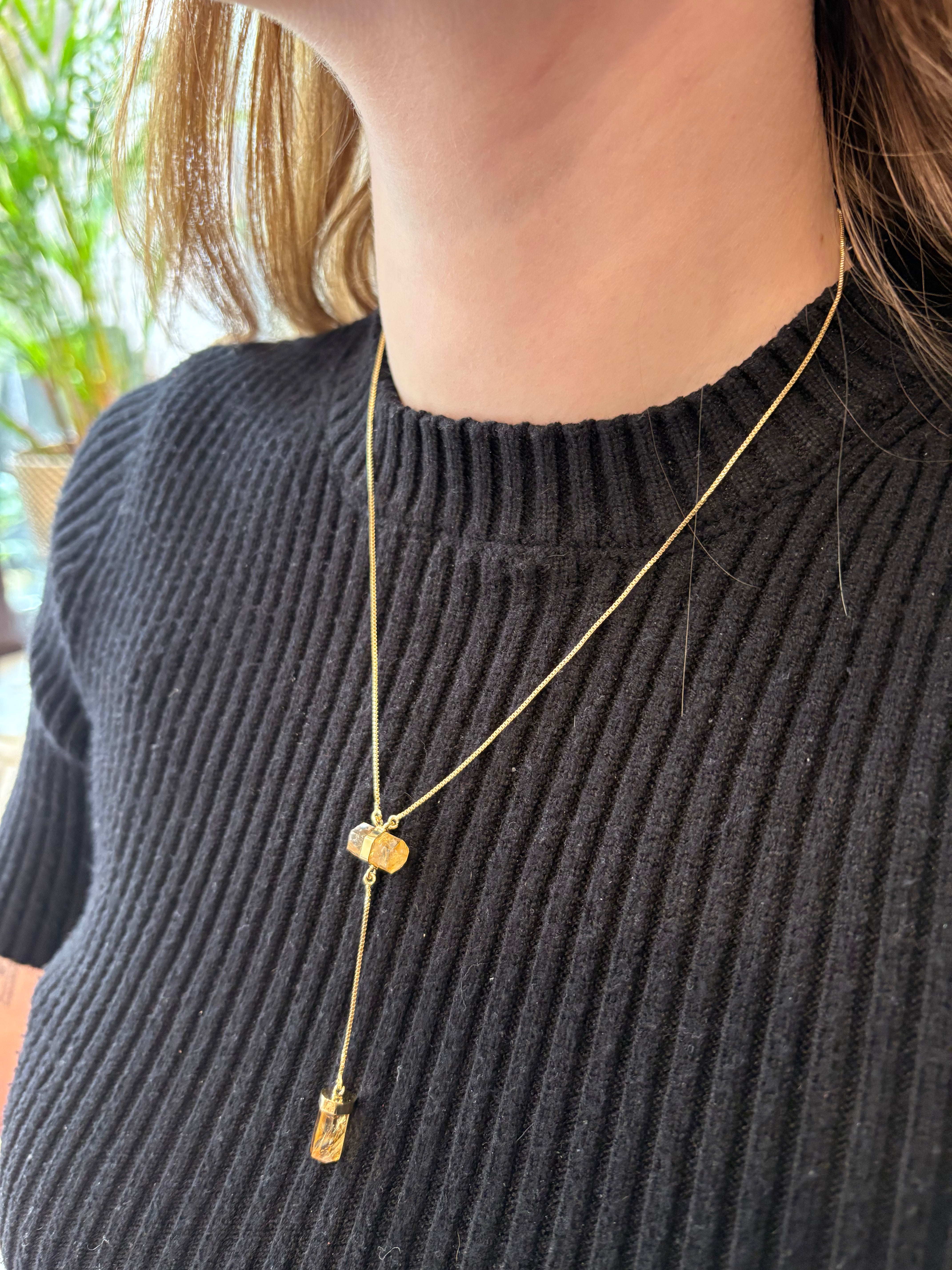 Citrine - All Flow Necklace - Gold Plated