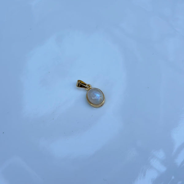 Mini Moonstone Pendant - 18k Gold Plated