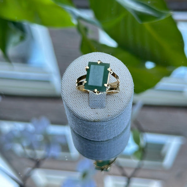 Green Quartz - Pinky Ring - 18k Gold Plated