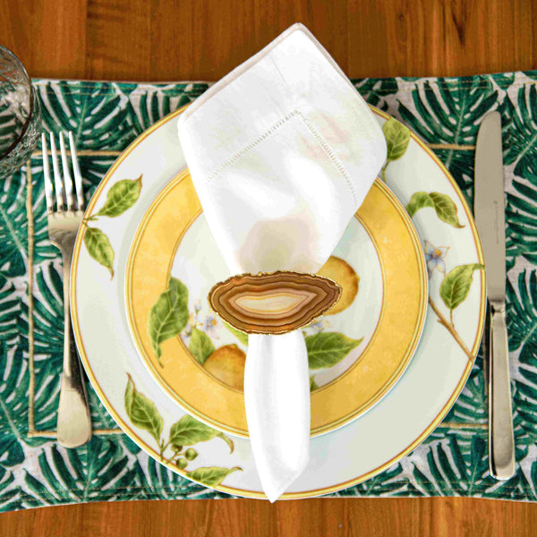 Agate Napkin Accessory - Brown and Green