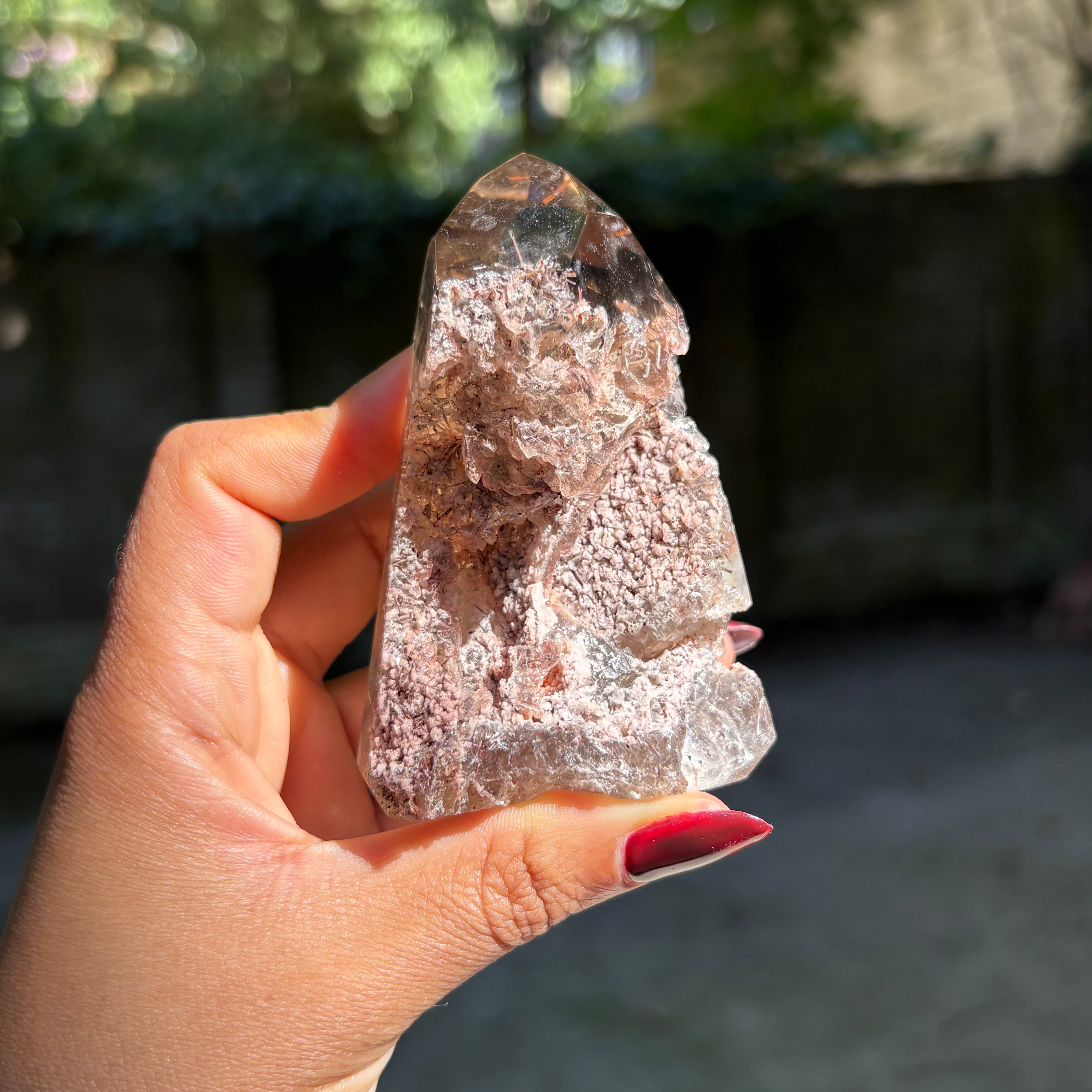 Pink Smoky Quartz Point - Crystal