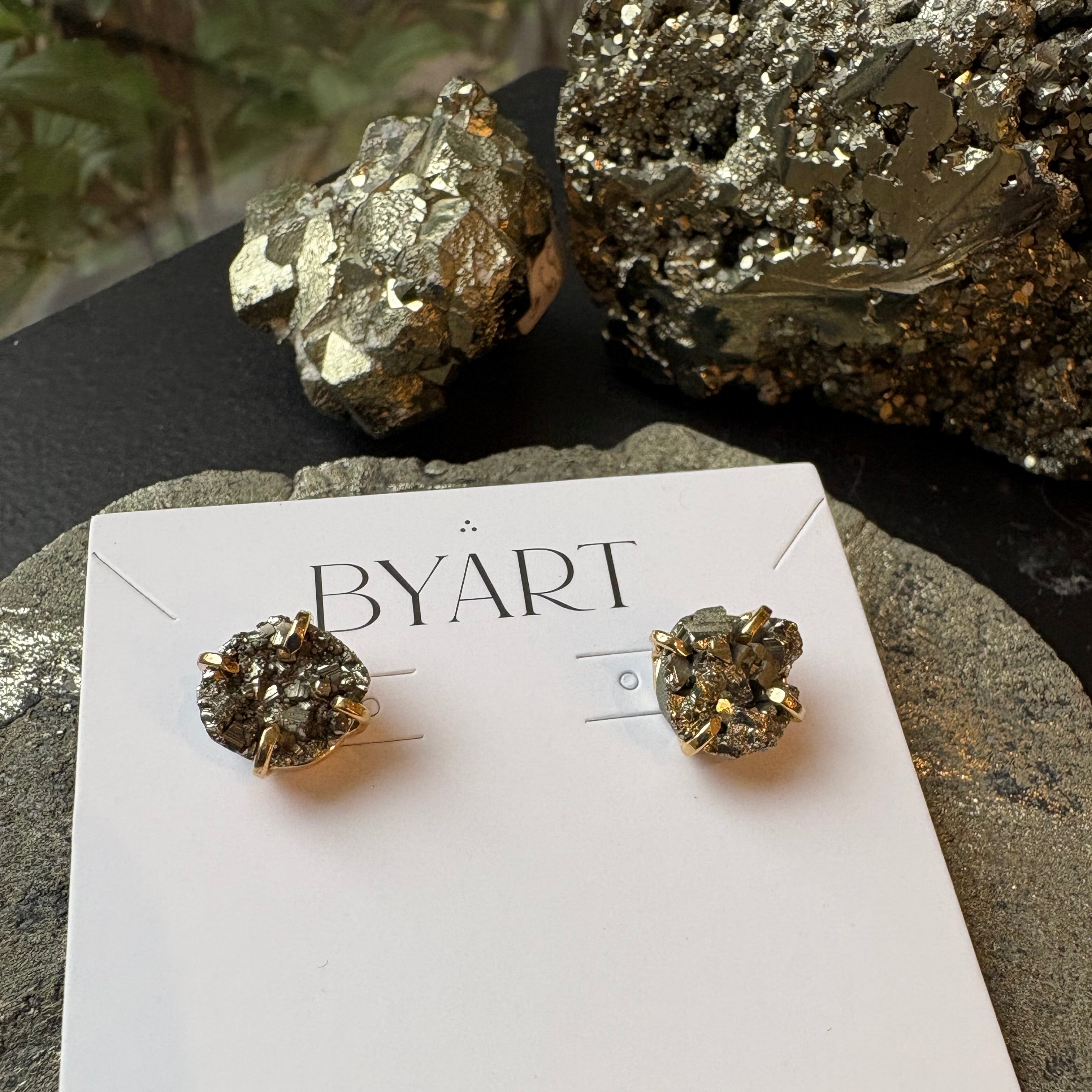 Pyrite round Earrings