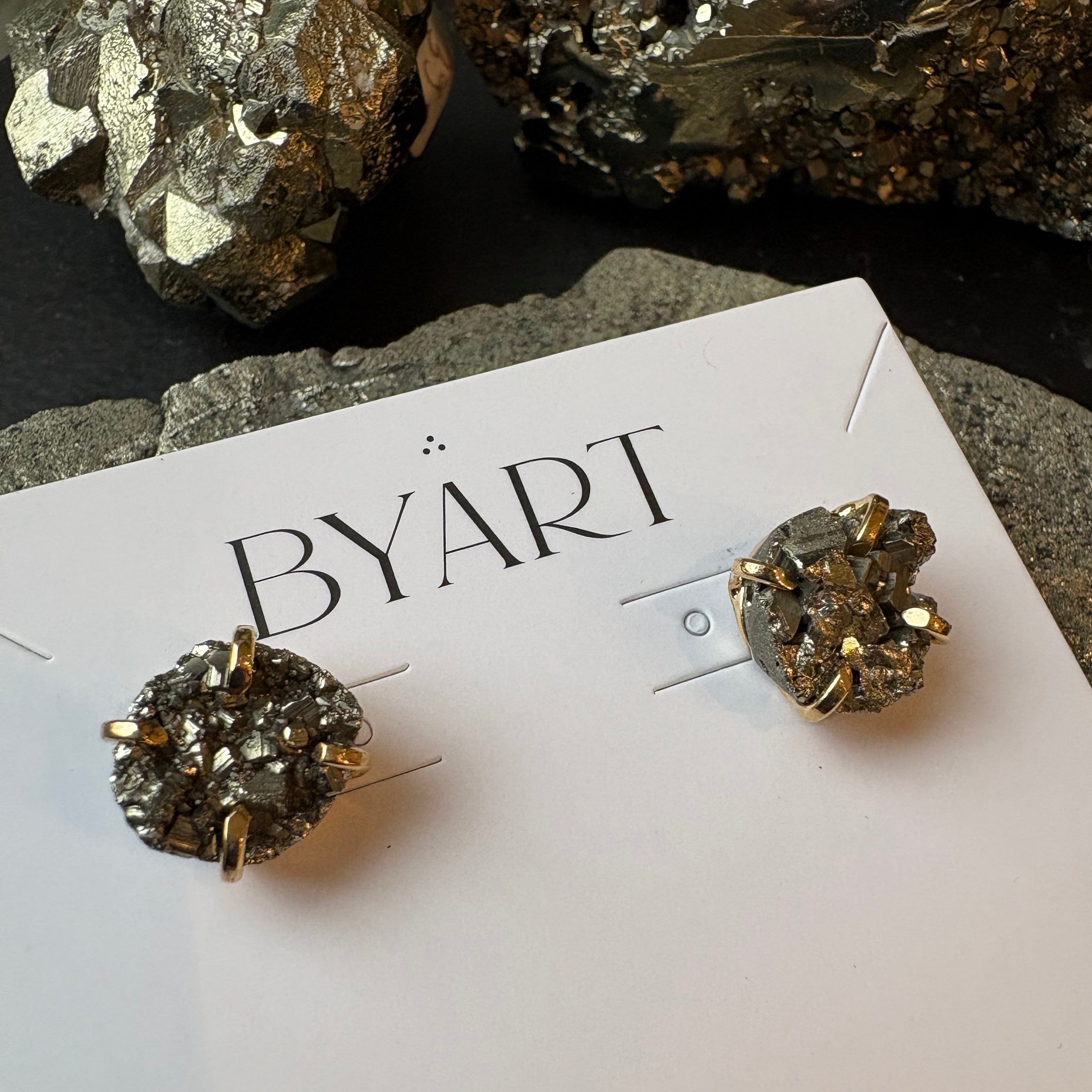Pyrite round Earrings 