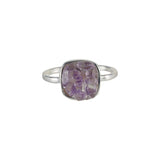 Amethyst - Raw Geode Ring - Silver Plated