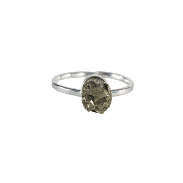 Pyrite - Raw Ring - Silver Plated