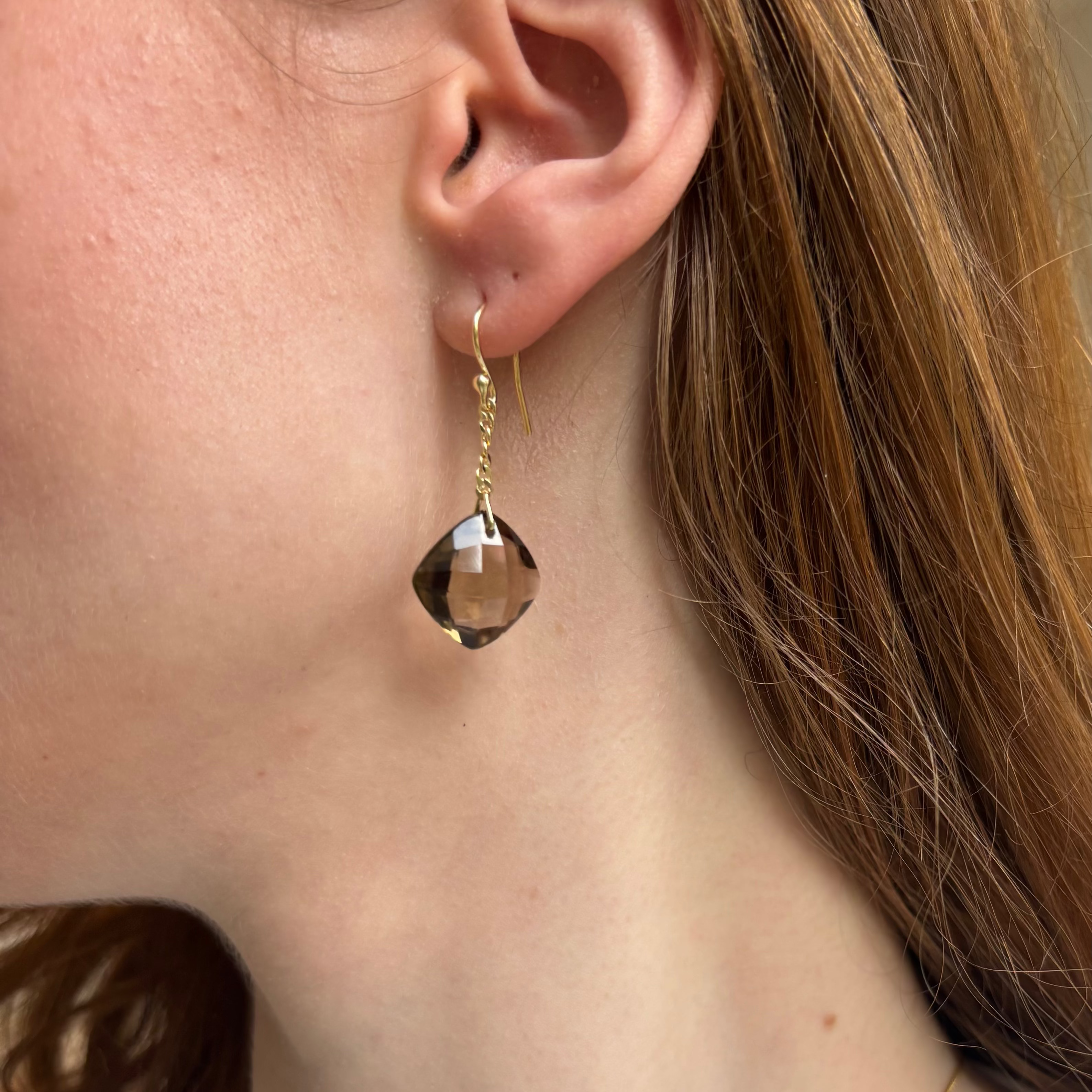 Warm Quartz Earrings - True Gem Collection - 18k Gold Vermeil