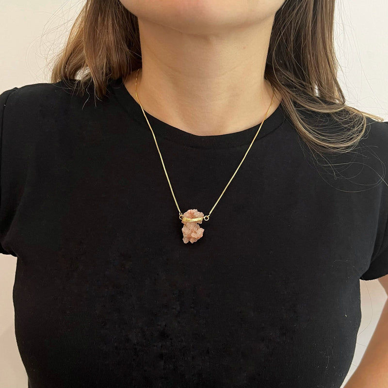 Necklace pink amethyst