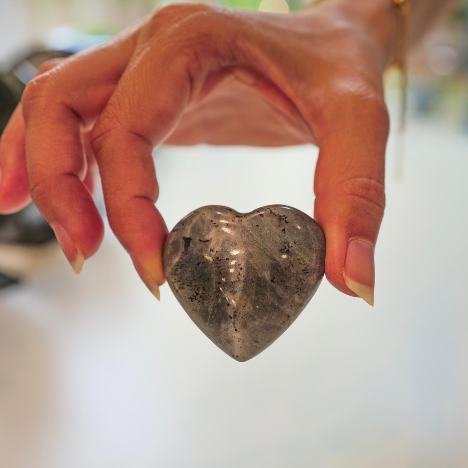 Labradorite Heart Stone - Crystal