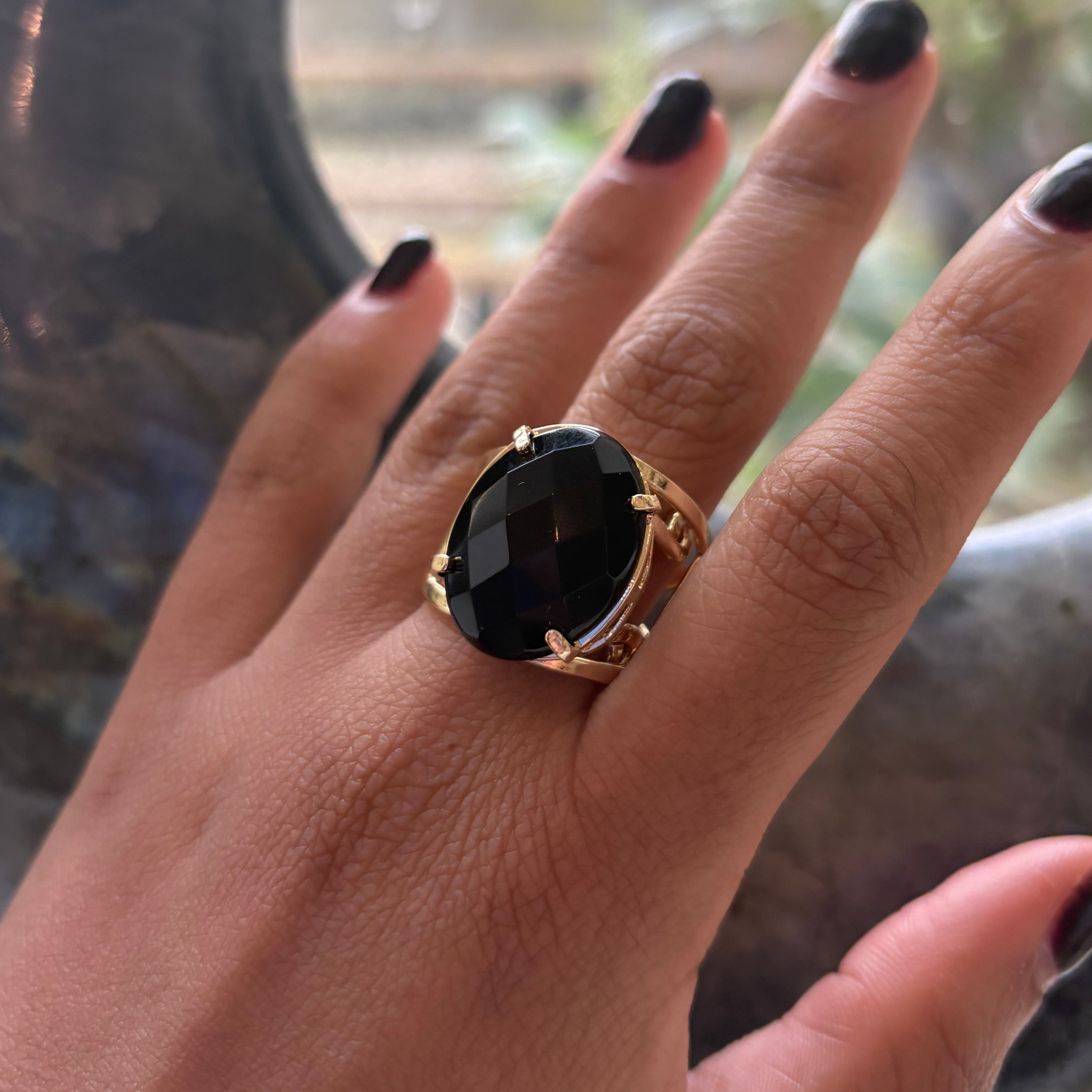 ring black obsidian