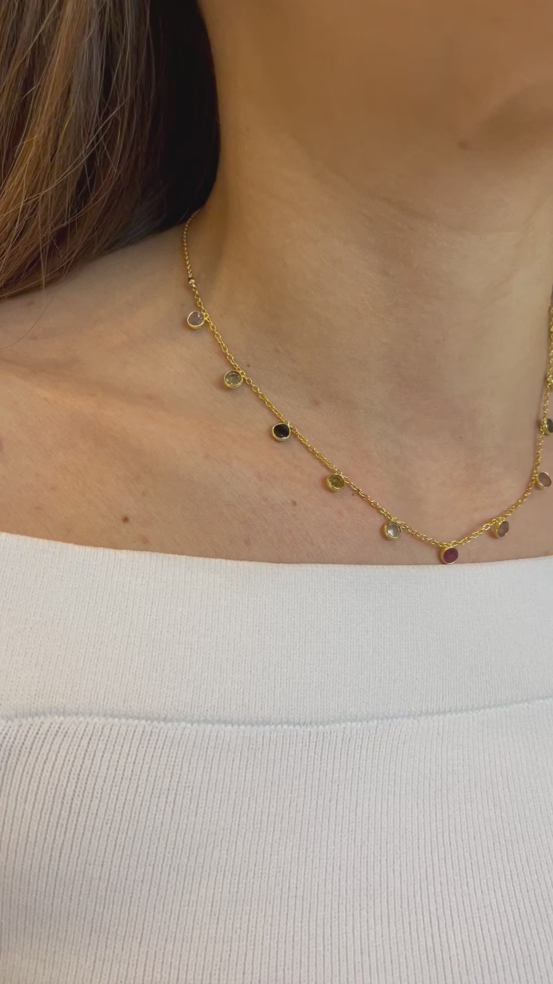 Several Tourmalines Choker - Gold Plated