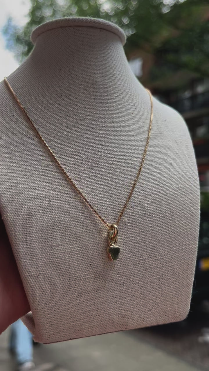 Necklace Moldavite- 18k Gold Plated