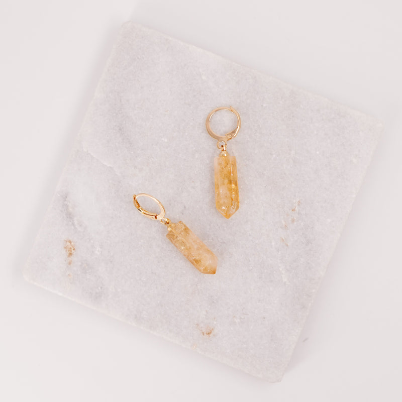 Point Earrings Several Stones - 18k Gold Plated