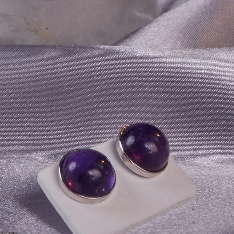 Amethyst Cabochon Earrings