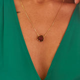 Watermelon Tourmaline 18K gold plated Necklace