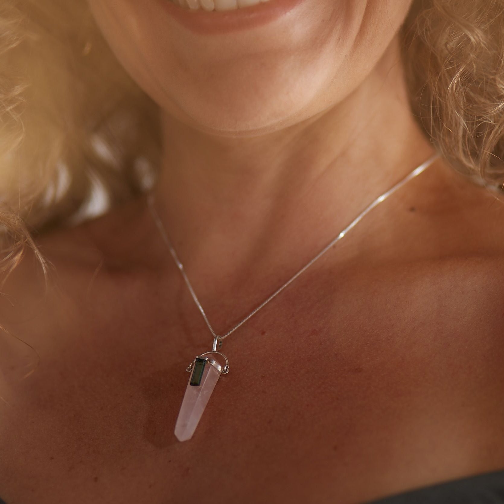 Rose Quartz with Detail - Pendant