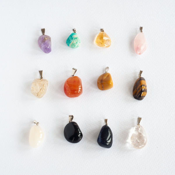 Tumbled Stones Pendants - Silver Plated