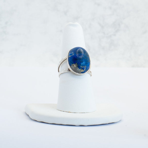 Zelfbewustzijn Lapis Lazuli Ring - Zilver Sterling