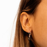 Various Crystals - Hoop Earrings - Silver Plated