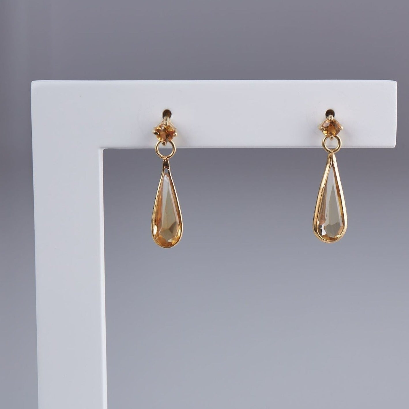 Citrine - Earring - 14k Solid Gold