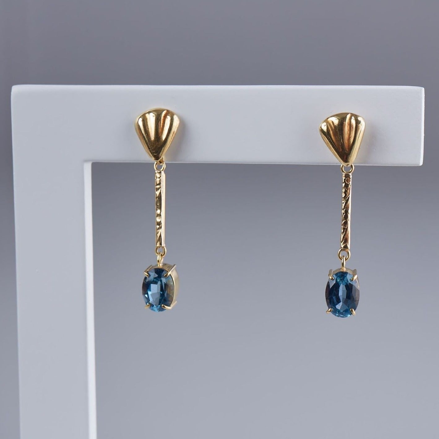 Aquamarine - Earrings - 14k Solid Gold