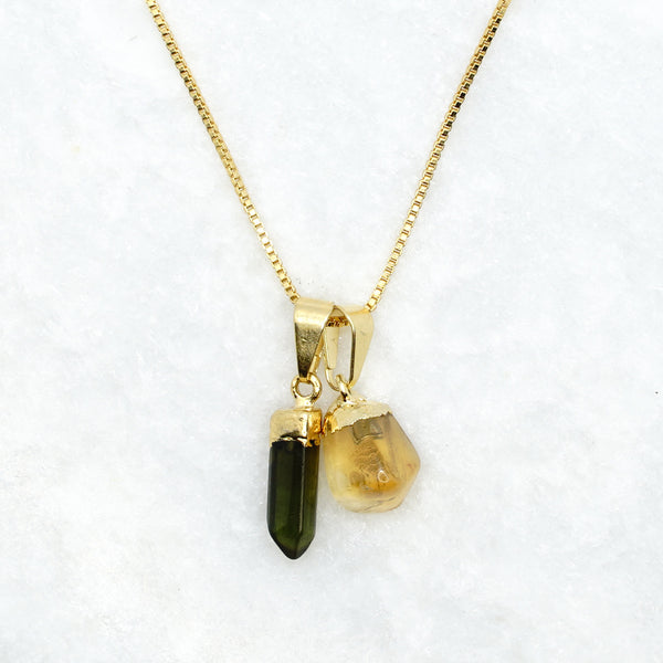 Citrine and Green Tourmaline - Necklace