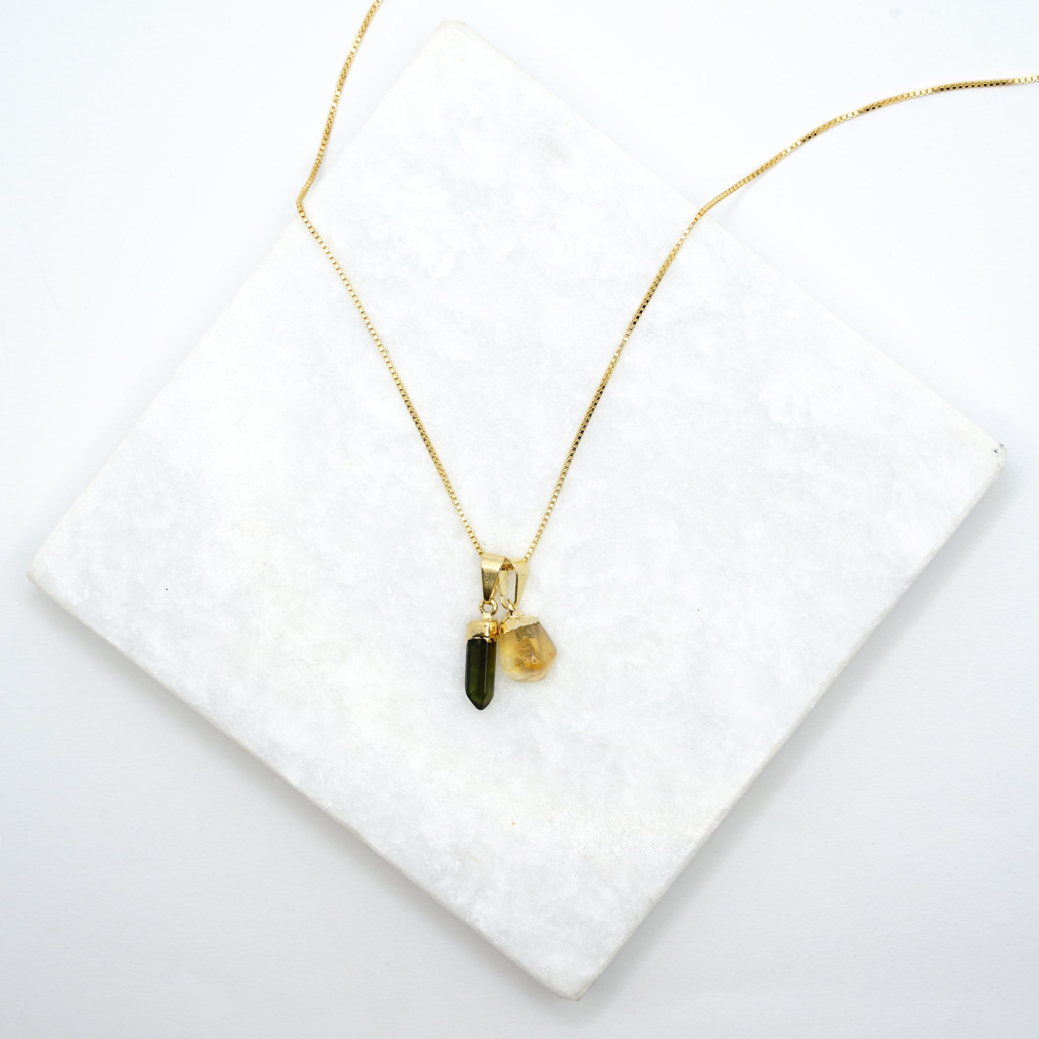 Citrine and Green Tourmaline - Necklace