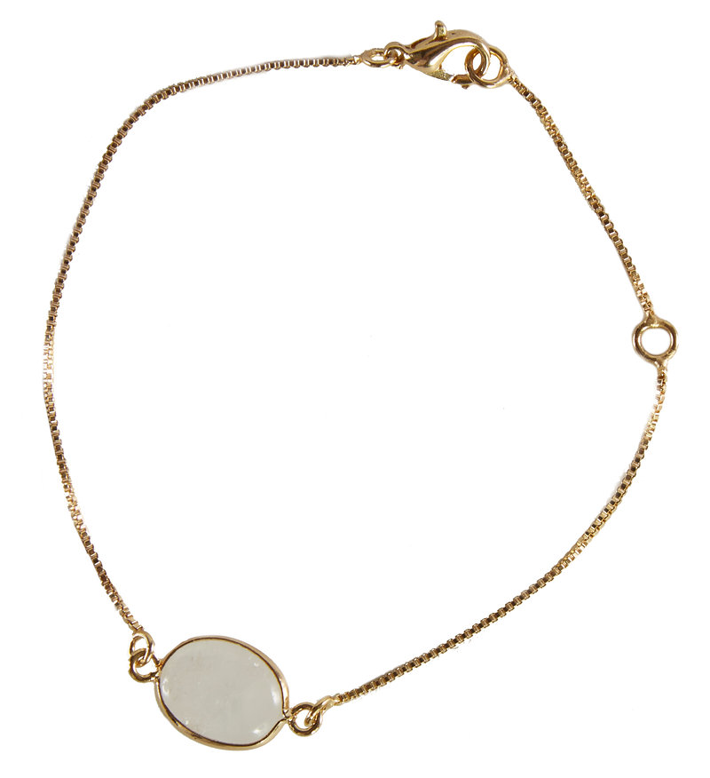 White Quartz - Milky Moon - Bracelet - Gold Plated