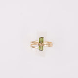 Adjustable Ring Green tourmaline - 18k Gold Plated