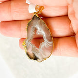 Brown & Black Agate - Pendant - Your Mini Universe - Gold Plated