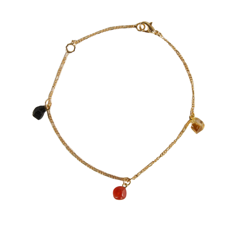 Grounding Anklet Gold Plated Byart Crystals